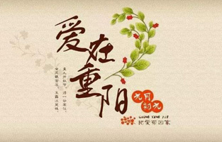 重陽節(jié)，是中國傳統(tǒng)節(jié)日，節(jié)期為每年農歷九月初九?！熬拧睌翟凇兑捉洝分袨殛枖担熬啪拧眱申枖迪嘀?，故曰“重陽”；因日與月皆逢九，故又稱為“重九”。九九歸真，一元肇始，古人認為九九重陽是吉祥的日子。古時民間在重陽節(jié)有登高祈福、秋游賞菊、佩插茱萸、拜神祭祖及飲宴祈壽等習俗。傳承至今，又添加了敬老等內涵，于重陽之日享宴高會，感恩敬老。登高賞秋與感恩敬老是當今重陽節(jié)日活動的兩大重要主題。 